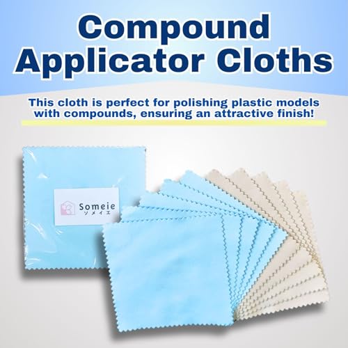Tamiya Polishing Paste Fine Compound 87069＆Finishing Compound 87070＆Compound Applicator Cloths in Two Colors, 5 Sheets Each, Total 10 Sheets Set - Thumbnail 7