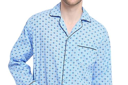 Image of GLOBAL Mens Pajamas Set, 100% Cotton Woven Drawstring Sleepwear Set with Top and Pants /Bottoms