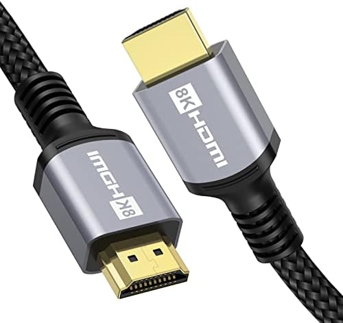 4K 8K HDMI 2.1 Cable Certified 3M 48Gbps 2K 165Hz 4K 144Hz 8K 60Hz Ultra HD 7680P 3D Dynamic HDR ARC Atmos Dolby HDCP 2.3 Support Blu-ray Fire Roku TV Samsung Sony LG HDTV Xbox Series X PS5 Mac PC
