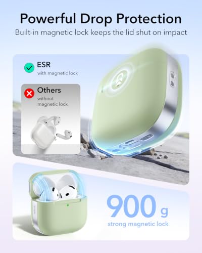 Image of ESR for AirPods 4 Gen Case, Compatible with MagSafe, Light Green