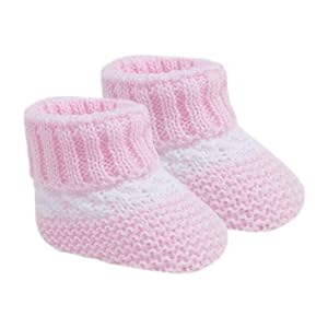Soft Touch Newborn Baby Booties Boys Girls Knitted Booties With Stripe Mesh Bootees 0-3 Months S437