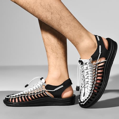 Large Size Unisex Rope Sport Sandals Men's Fisherman Shoes Women's Hand-Woven Shoes Comfortable Couple Lightweight Beach Sandals2