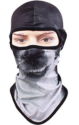 Kingree Balaclava Ski Mask, Motorcycle Helmets Liner Ski Gear Neck Gaiter, Animal Print Series Quick-Dry Mask (14 Dog-Angry) #TOP17