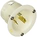 Locking Devices, Twist-Lock, Industrial, Flanged Inlet, 20A 125V 2-Pole 3-Wire Grounding, L5-20P, Screw Terminal, White