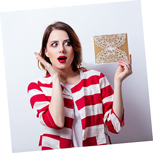 ABOOFAN 60 Pçs Cartões De Felicitações Flor Oca Noivo Para Noivado Estilo Chuveiro Envelopes Kraft E