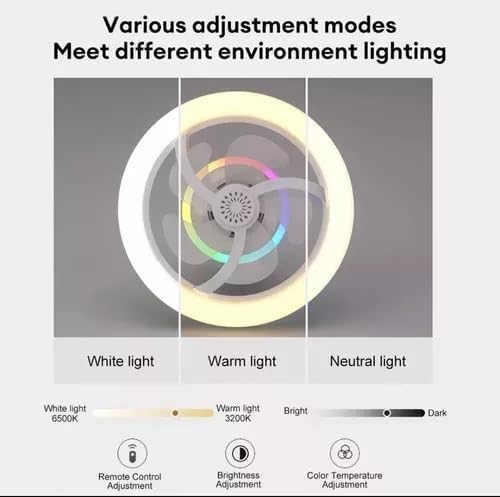Ventilador de Teto com LED e Controle Remoto – Silencioso, Aromatizador, Luz Regulável e Timer – 26c