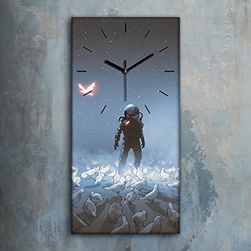 Horloge sur toile décorative pour masquer un mur vide - 3