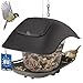 Produktbild KOTARBAU® Vogelfutterspender aus Kunststoff - 24 x 17 cm - Vogelhaus zum Aufhängen - Vogelfutterhaus für Wildvögel - mit Drahtseil - Wetterfest & Langlebig - Schwarz