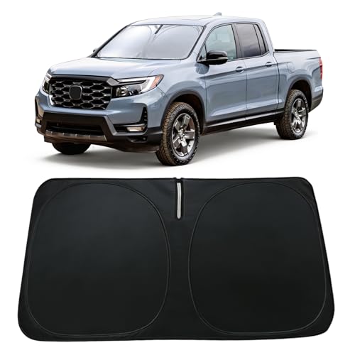 Image of Car Front Windshield Sun Shade for Ridgeline 2017-2024, Car Window SunShades Shield Cover Visor Protector with 240T Reflective Fabric UV & Sun Heat Protection Accessories