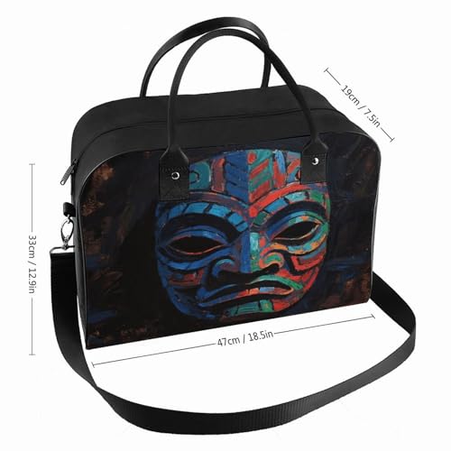 Maletín para laptop con diseño máscara tiki colorida miniatura 2
