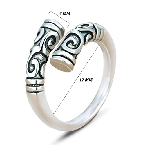 Chakrit Vintage Gold Hoop Stick Thai Silver Opening Adjustable Ring For Women Men Jewelry #TOP3
