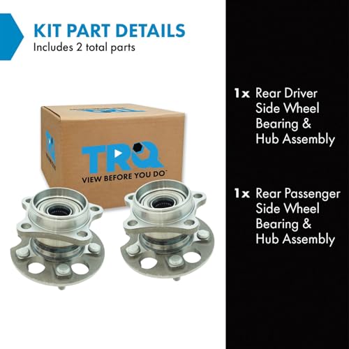 Image of TRQ Rear Left and Right Wheel Bearing and Hub Assembly Set 2 Piece Compatible with 2011-2020 Toyota Sienna All Wheel Drive