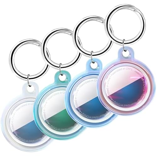 [4 Pack] IPX8 Waterproof Case for AirTag 2nd Gen (2026) & 1st Gen, Full Body Holder Keychain, Anti-Scratch Cover for Apple for Air Tags, Luggage, Pet Collar, Car Keys, Kids（Colorful Colors）
