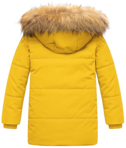 Image of CREATMO US Boy's Sherpa Long Parka Winter Coat Thicken Water Repellent Puffer Jacket With Removable Faux Fur Hood