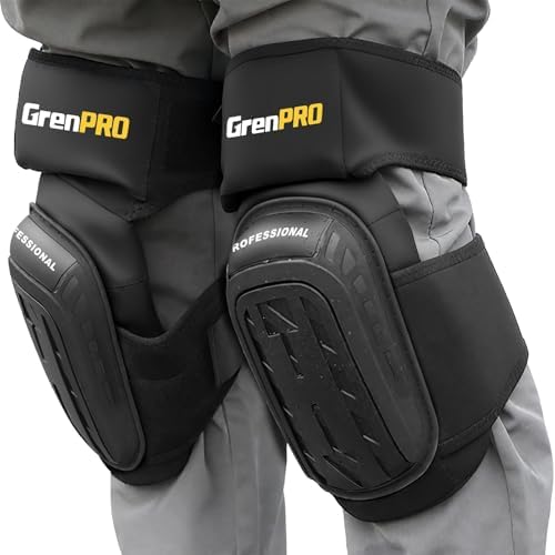 Professional Knee Pads for Work,Heavy Duty Thick Foam Knee Pads Tools, Knee Pad with Soft Gel Cushion for Construction, Work, Flooring, Gardening, Cleaning, Tiling,Black