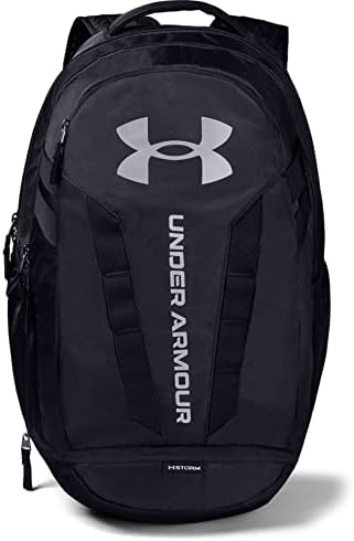 Under Armour unisex-adult Hustle 5.0 Backpack , Black (001)/Silver , One Size Fits All