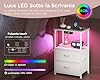 Coleshome Comodino Camera da Letto Bianco, con 2 Prese USB e 1 Presa di Corrente e Luci a LED, Comodini con 2 Cassetti in Tessuto e 1 Vano Portaoggetti, 40 * 30 * 60cm, Confezione da 1 #4