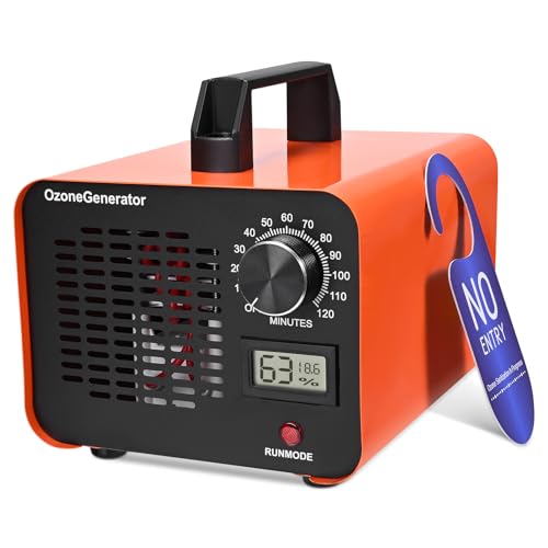 GJCrafts Generador de ozono de 60.000 mg/h, dispositivo de ozono, pantalla digital, purificador automático de aire de ozono con temporizador de 60 minutos para el hogar, limpiador de desinfección