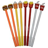Maydahui 28 PCS Fun Food Gel Pen Cartoon Hamburger French Fries Ice Cream Cone Coke Black Ink for Office School Desk Decor Accessories