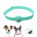 UMOPET Airtag Dog Collar Holder Airtag Cat Collar with 1 HD Protective Film 9-19.5inch Soft Silicone...