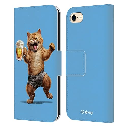 Étui P.D. Moreno Bière pour Chats en cuir portefeuille pour iPhone 7/8/SE