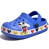 Children's Clogs Cute Cartoon Boys and Girls Garden Shoes Clogs Slippers Toddlers One-Foot Lightweight Beach Pool Sandals Blue
