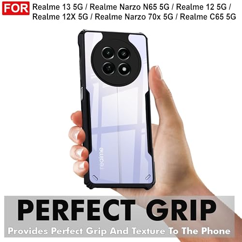 Image of Zapcase Back Case Cover for Realme 13 5G | Compatible for Realme 13 5G Back Case Cover | Clear Case with Camera Protection | (TPU + PC | Matte Black)