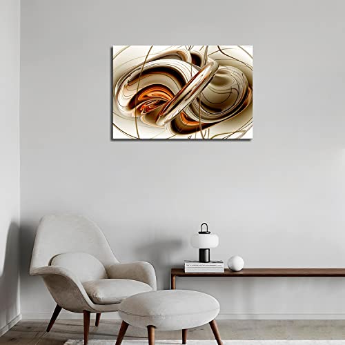 First Wall Art - Abstract Orange White Lines Wall Art Painting The Picture Print On Canvas Abstract Pictures For Home Decor Decoration Gift #TOP4