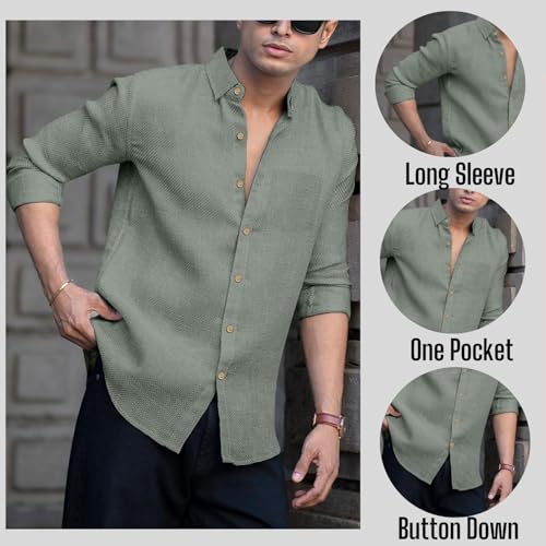 Image of Zilcon Cotton Bland Shirt Collar Half Sleeve Regular Fit Casual Shirt for Man| Cotton-Linen Type Casual Shirt for Men | Casual Wear Shirts for Men
