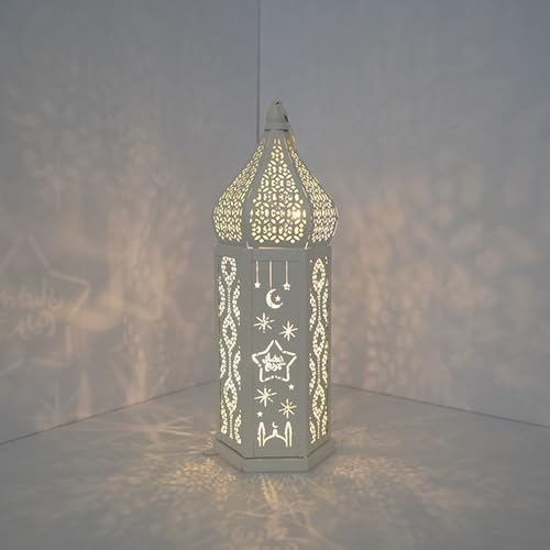 Soporte de Navidad dorado con farol marroquí para mesas y porches 4