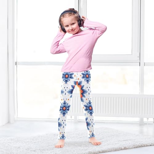 KLL Bohemian Mandala Little Girls Leggings Stretchy Full Length Pants Running4