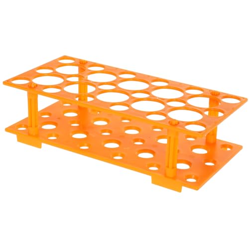 POPETPOP Support pour Tubes à Essai Laboratoire 26 Trous Orange 12 Emplacements 30 MM et 14 Emplacements 163 MM Porte-Flacons Multifonction pour Microtubes et Centrifugeuse