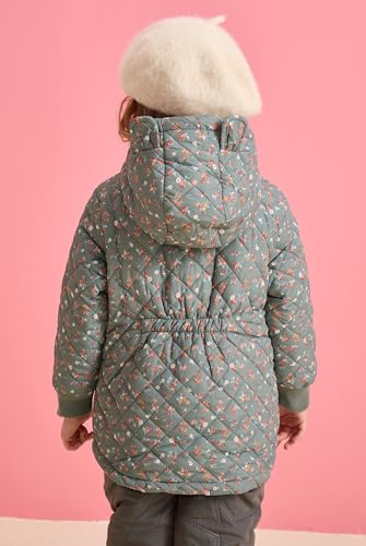 Image of SOLOCOTE Little Girls Winter Lightweight Jacket Floral Cute Ears Quilted Coat