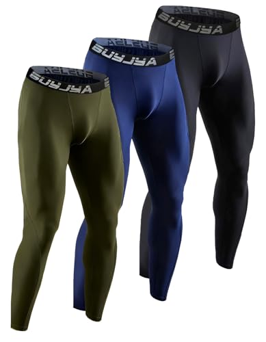 BUYJYA 3 oder 5er-Pack Herren-Kompressionshosen, Laufstrumpfhosen,...