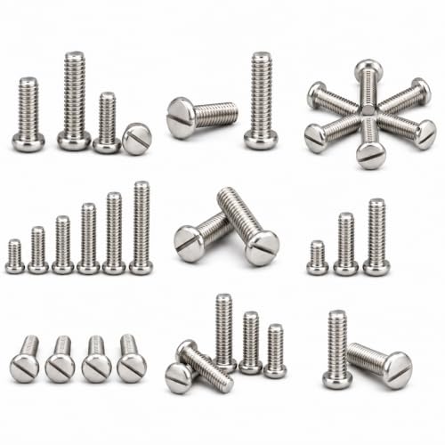 Image of By inchVP INDUSTRIES inch (Pcs-25) 3 /16 inchx 3 /4 inch inch Pan Slotted Round Head Screw Stainless Steel | Pan Head Screws,Fully Thread,Machine Thread