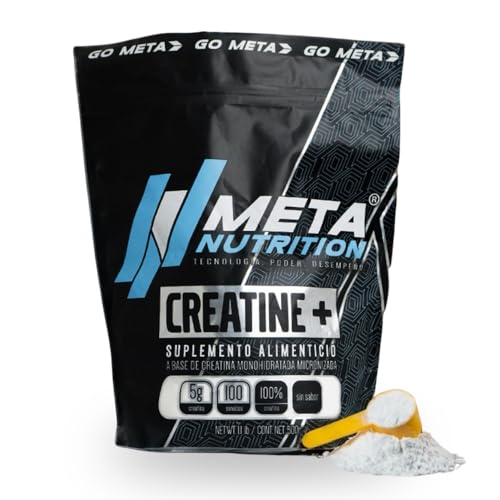 Herbal Plus, Meta Nutrition Creatina Monohidratada Micronizada Pura. 500gr, 100 Porciones. 100% creatina libre de rellenos, Sin Sabor, Pre-workout.