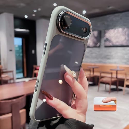 Tecxin iPhone 17 Air 用 ケース 黄変防止 衝撃吸収 スマホケース [軍用級耐落下保護] [レンズ保護] 耐衝撃ソフトエッジ クリアバックパネル ストラップホール付き 6.5インチ - マットグレー