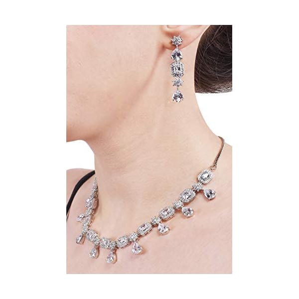Ratnavali Jewels American Diamond CZ/AD Gold Plated Designer Jewellery Set/Necklace Set with Earring for Girls/Women - Image 8