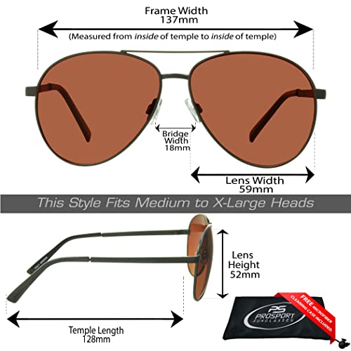 Image of proSPORT Blue Light Blocking Sunglasses - HD Copper Amber Metal Aviator Reduce Eye Strain Better Sleep