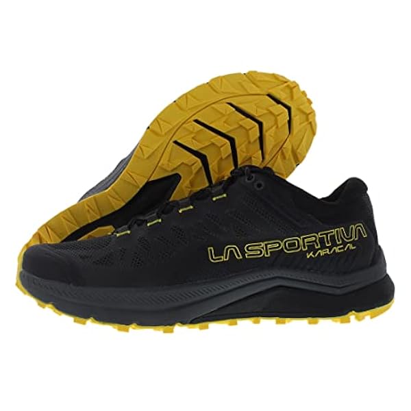 La Sportiva Zapato para correr Karacal Trail para hombre, Negro / Amarillo, 43.5 EU