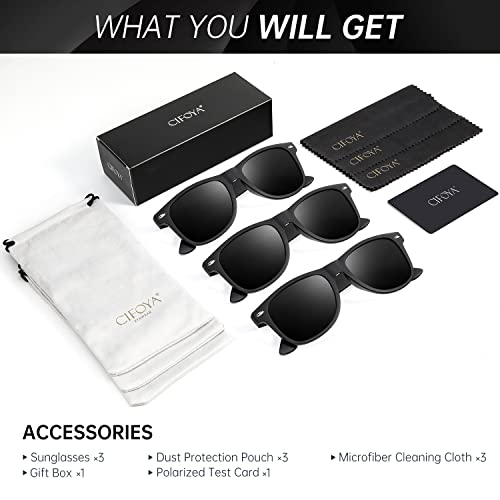 Cifoya Polarized Sunglasses For Men Women, Retro Square Women Mens Sunglasses For Driving Fishing Sun Glasses With Uv Protection (Grey/Grey/Grey) #TOP6