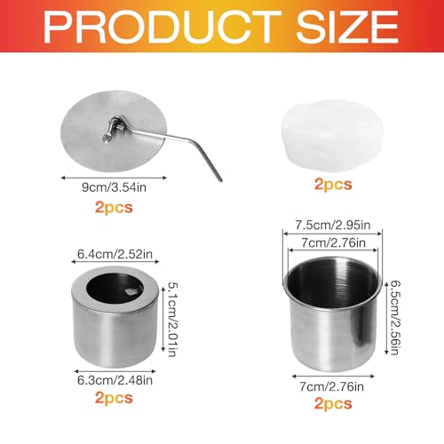 2 +2 +2 Ethanol Brennkammer Set, Bioethanol Brennertopf, Ethanol Brenner für Brennkammer mit Feuerlöscher-Abdeckung, Bio Ethanol Tisch Feuerstelle Kit, Universell zu Brennkammer für Tischkamin