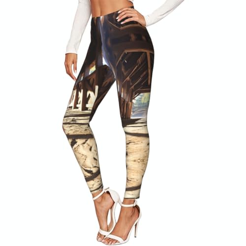 Leggings de compresión para mujer Stall Barn Door Print, mallas suaves de deporte