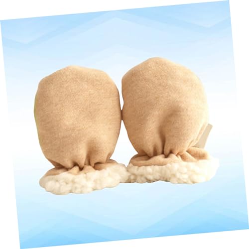 SAFIGLE Scratch Winter Gloves Thickened Cotton Mittens for Warmth Autumn Winter Light Brown Unisex Hand Covers for Boys4