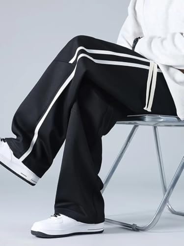 Image of GRECIILOOKS Korean Style Track Pants for Men - Loose Fit Lycra Cargo Joggers | Trendy Gym & Streetwear Bottoms with Utility Pockets (Available in Plus Size)
