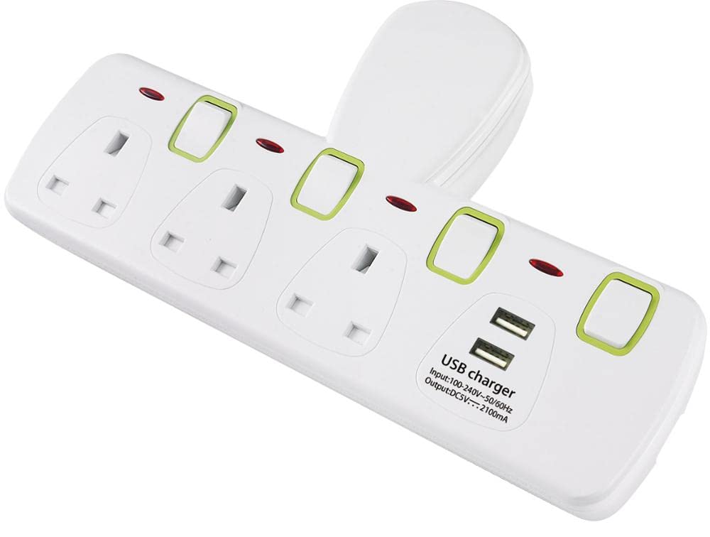 Buy Multi Plug Power Extension cord with 02 USB hub, socket adopter