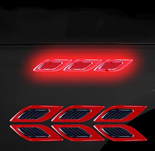 Image of Car High Intensity Reflective Stickers Side Marker Bumper Fender Safety Warning Sticker Universal Strong Reflective Warning Scratches Protector Sticker for Car Night Visibility 6 Psc (Red)