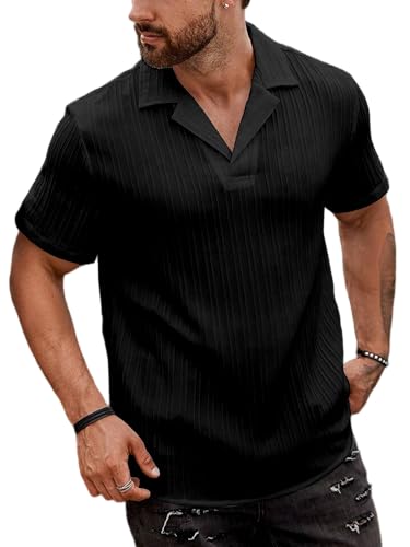 Image of IndoPrimo Men Regular Fit Fancy Cuban Collar T-Shirt for Men