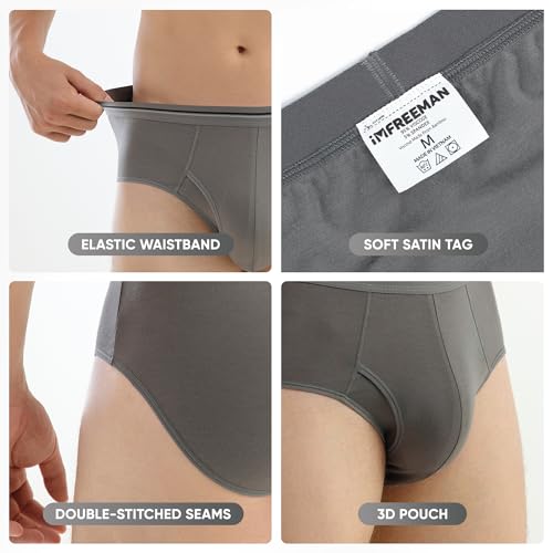 Men's Bamboo Briefs, Pouch Support, Moisture Wicking Breathable, Modal Briefs, Super Soft Comfort Underwear for Men4