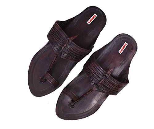 Sushito Fancy Kolhapuri Chappal for Men (11) Brown : Amazon.in: Shoes u0026  Handbags